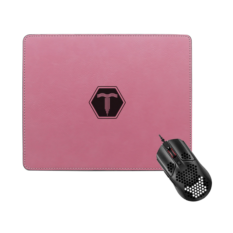Laserbar lærrektangel musematte 25*20cm