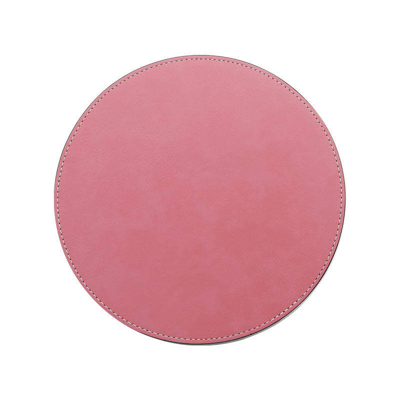 Laserbar lær rund musematte 20*20cm