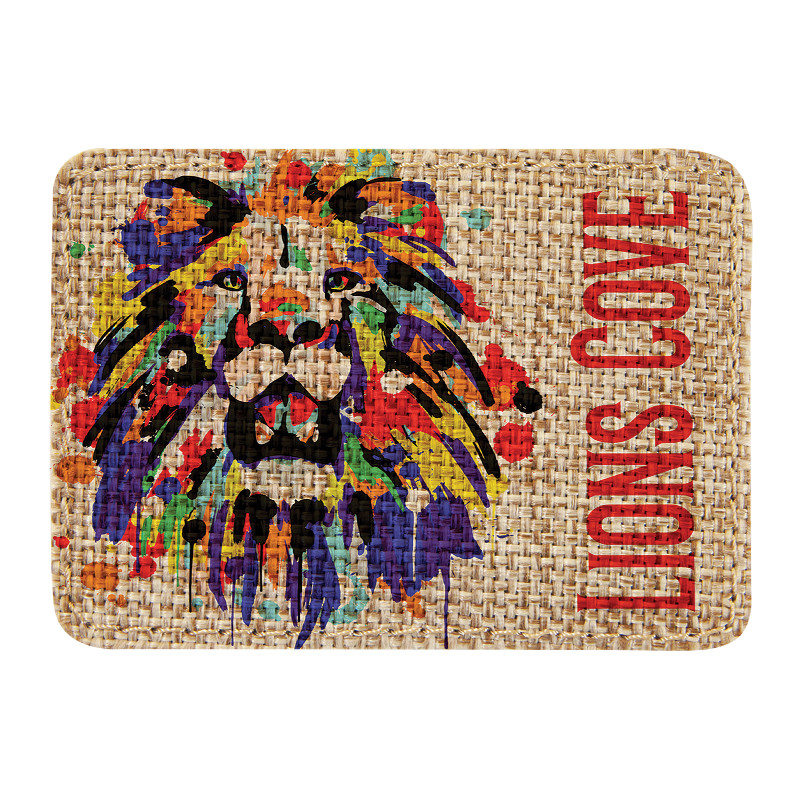 3 1/2' x 2 1/2' Burlap rektangel sublimerbar lapp med lim