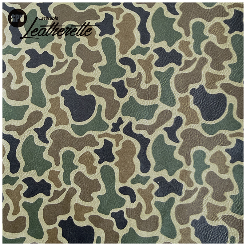 Camouflage Laserable Leatherette Sheet med lim/uten lim