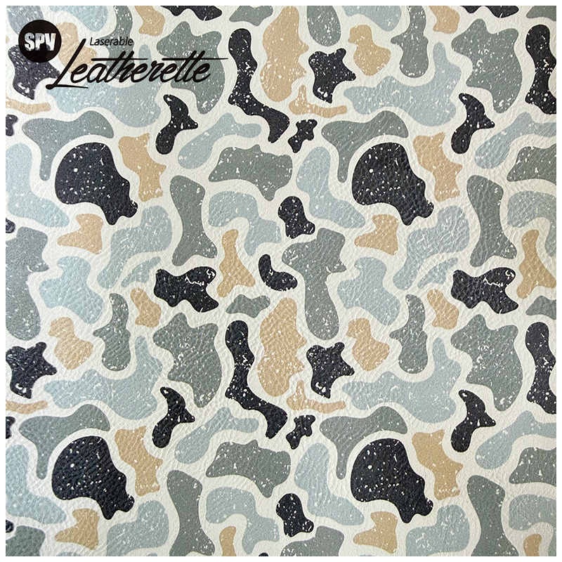 Camouflage Laserable Leatherette Sheet med lim/uten lim