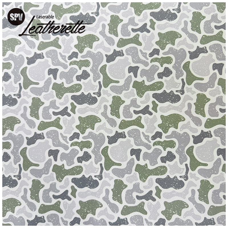 Camouflage Laserable Leatherette Sheet med lim/uten lim