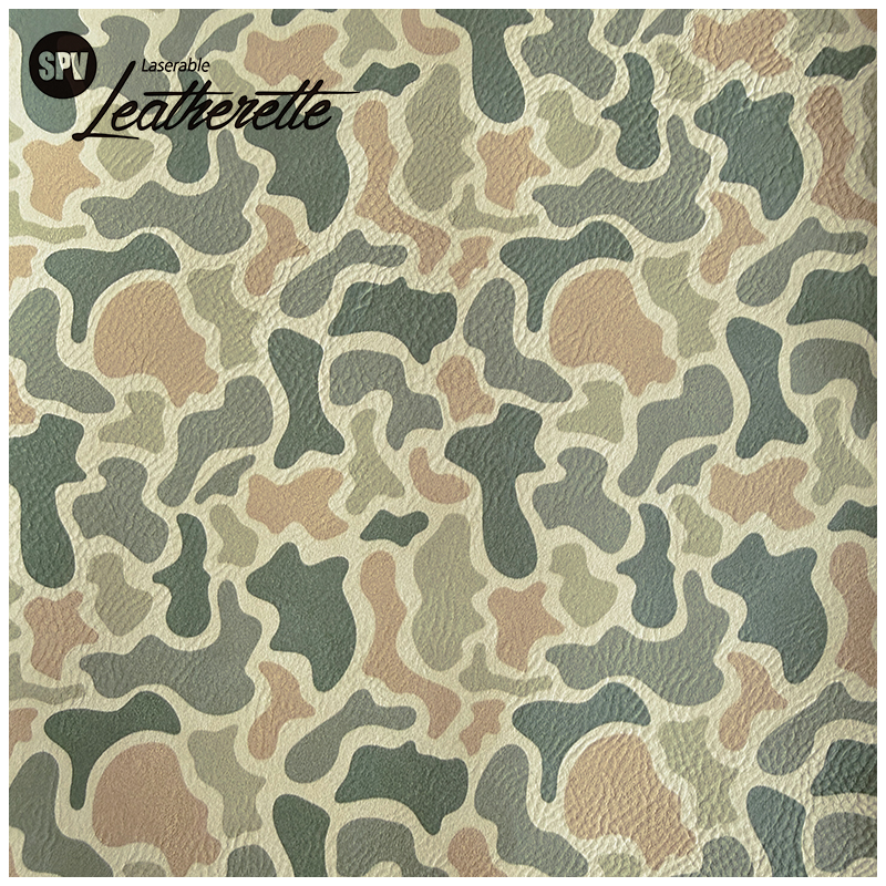 Camouflage Laserable Leatherette Sheet med lim/uten lim
