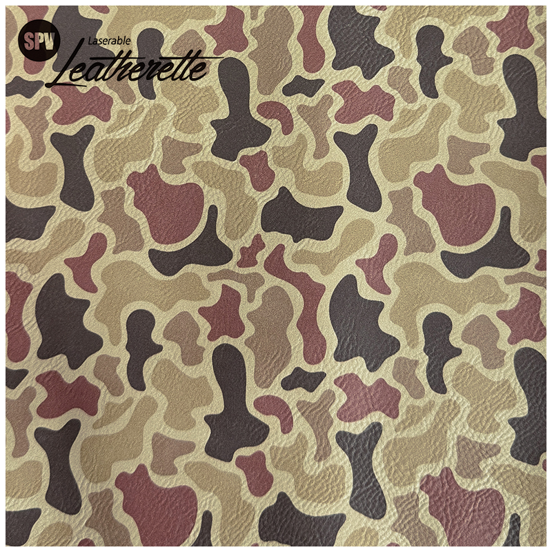 Camouflage Laserable Leatherette Sheet med lim/uten lim