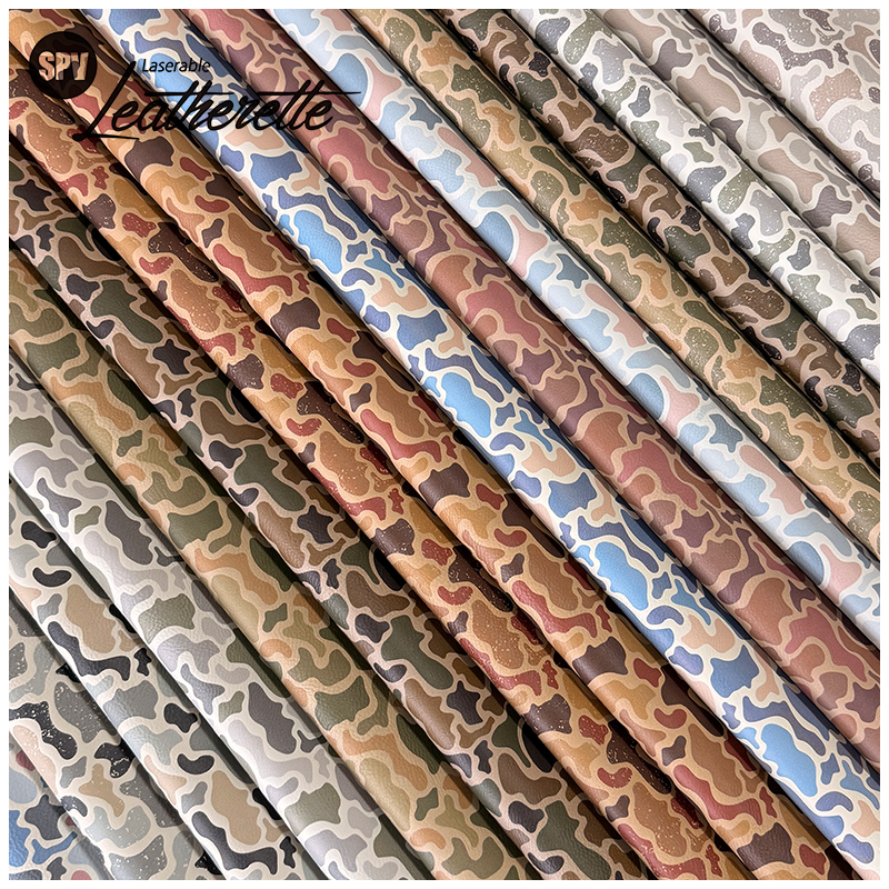 Camouflage Laserable Leatherette Sheet med lim/uten lim