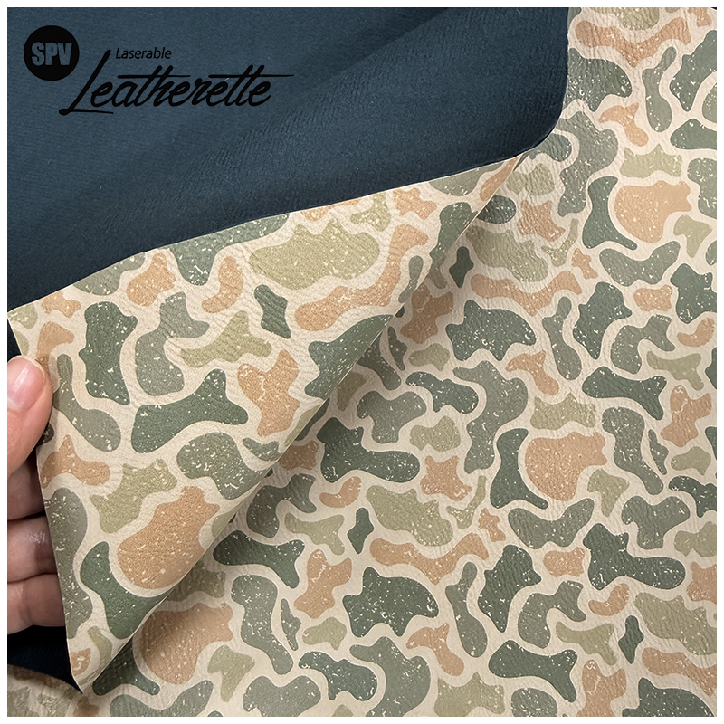 Camouflage Laserable Leatherette Sheet med lim/uten lim