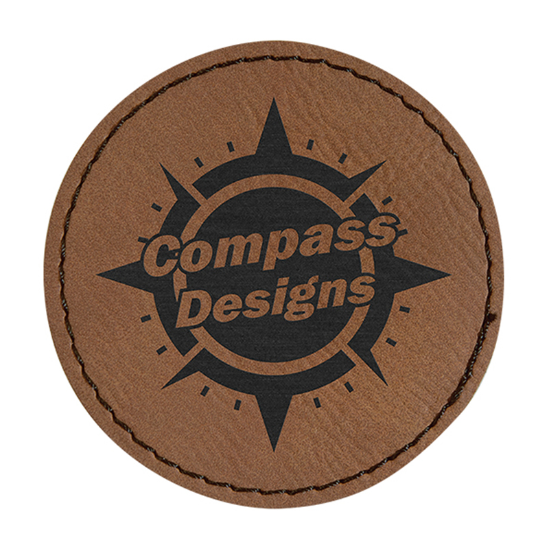 Laserbart Leatherette Rund 6-Coaster-sett