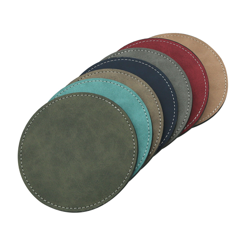 Sublimering PU lær krus Coaster -Rund