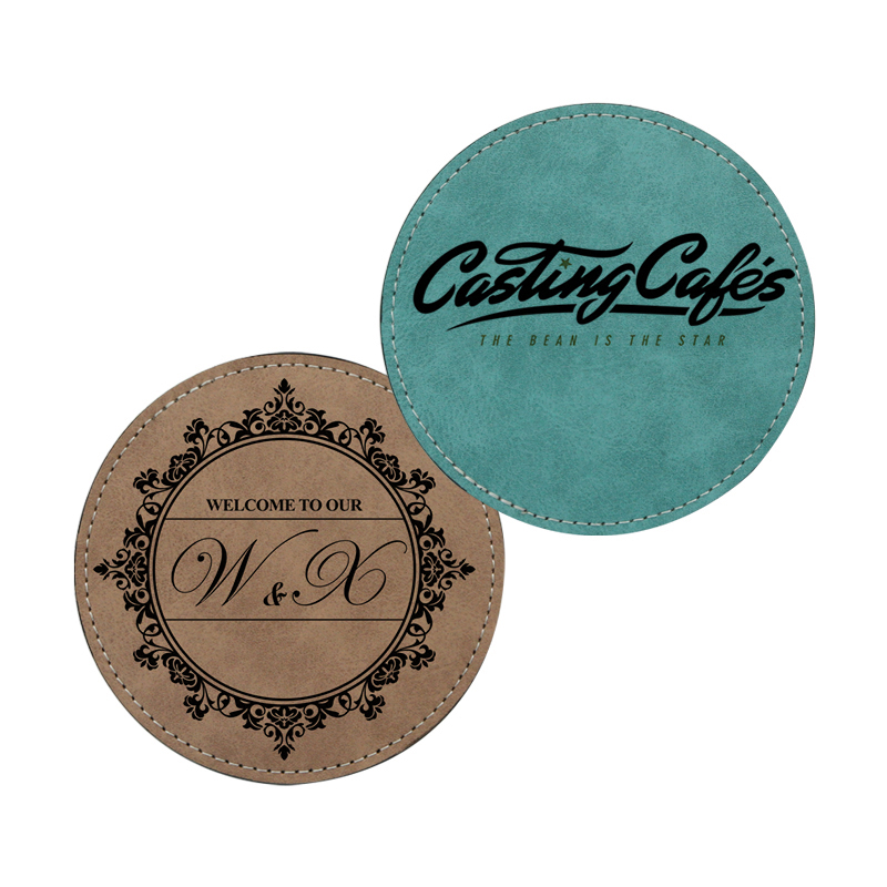 Sublimering PU lær krus Coaster -Rund