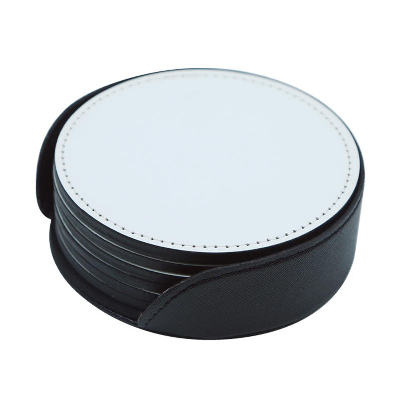 Sublimering PU lær krus Coaster -Rund