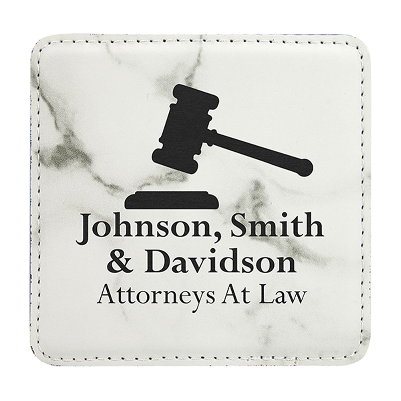 4' x 4' Square Leatherette Coasters 6-Coaster-sett med holder 4' x 4' Square Leatherette Coasters 6-Coaster-sett med holder