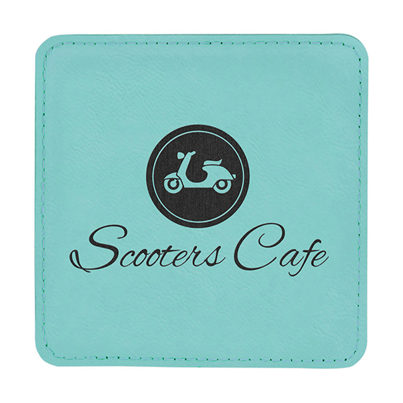 4' x 4' Square Leatherette Coasters 6-Coaster-sett med holder 4' x 4' Square Leatherette Coasters 6-Coaster-sett med holder
