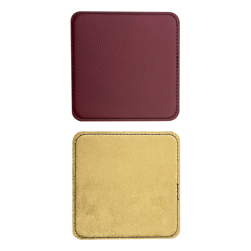 4' x 4' Square Leatherette Coasters 6-Coaster-sett med holder 4' x 4' Square Leatherette Coasters 6-Coaster-sett med holder