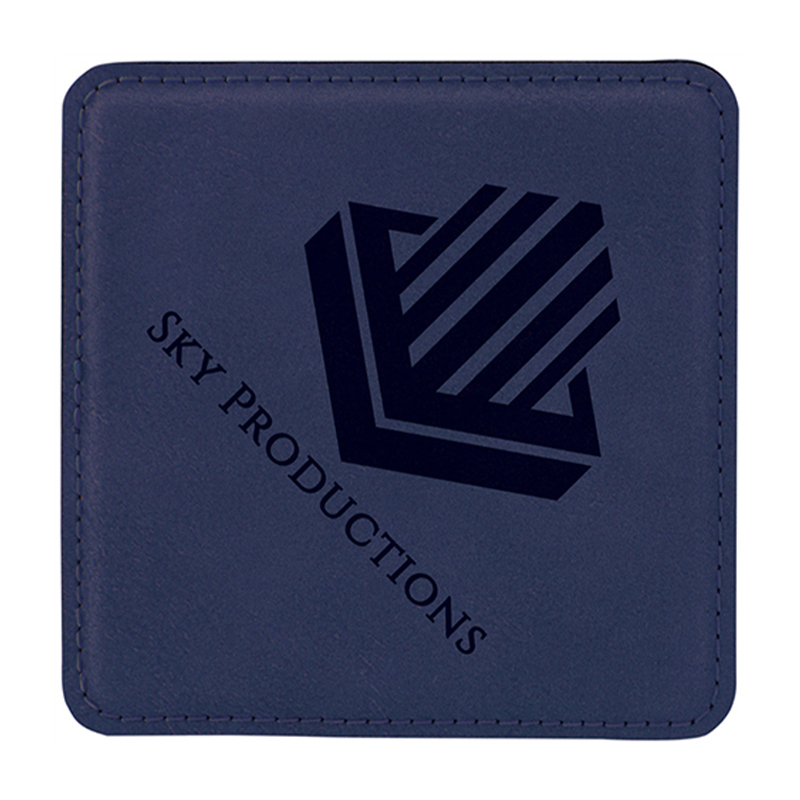 4' x 4' Square Leatherette Coasters 6-Coaster-sett med holder 4' x 4' Square Leatherette Coasters 6-Coaster-sett med holder