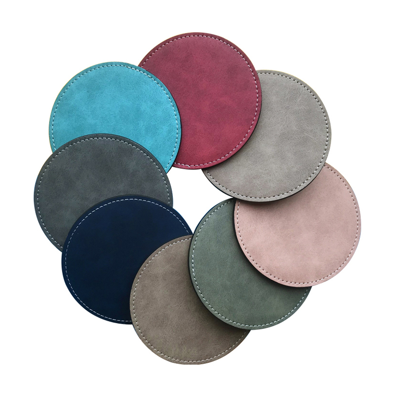 Sublimering PU lær krus Coaster -Rund