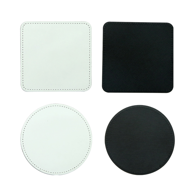 Sublimering PU lær krus Coaster -Rund