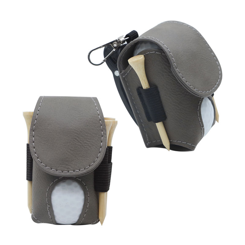 Laserbar golfballholder i lær med 5 T-skjorter av tre