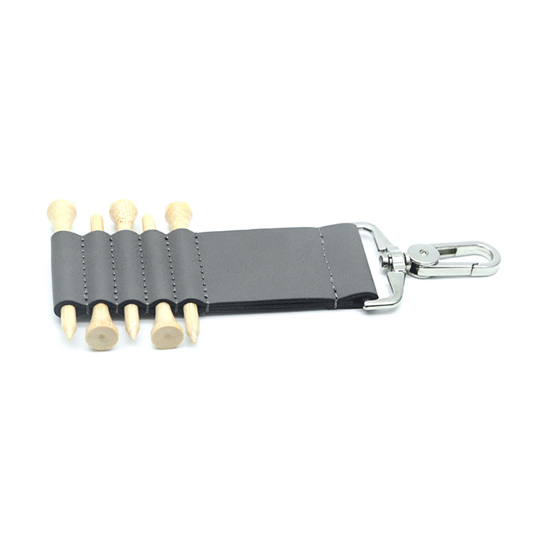 Laserbar golfbag-tag-nøkkelring i lær med 5 T-skjorter av tre Laserbar golfbag-tag-nøkkelring i lær med 5 T-skjorter av tre