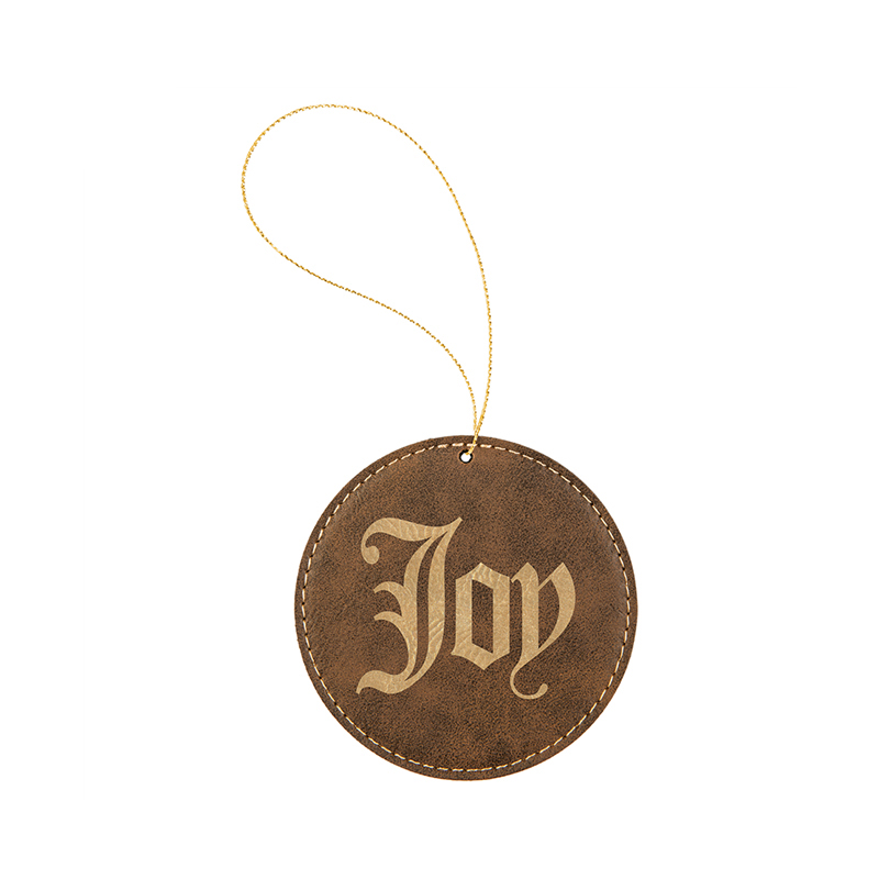 Laserbart, rundt ornament i lær
