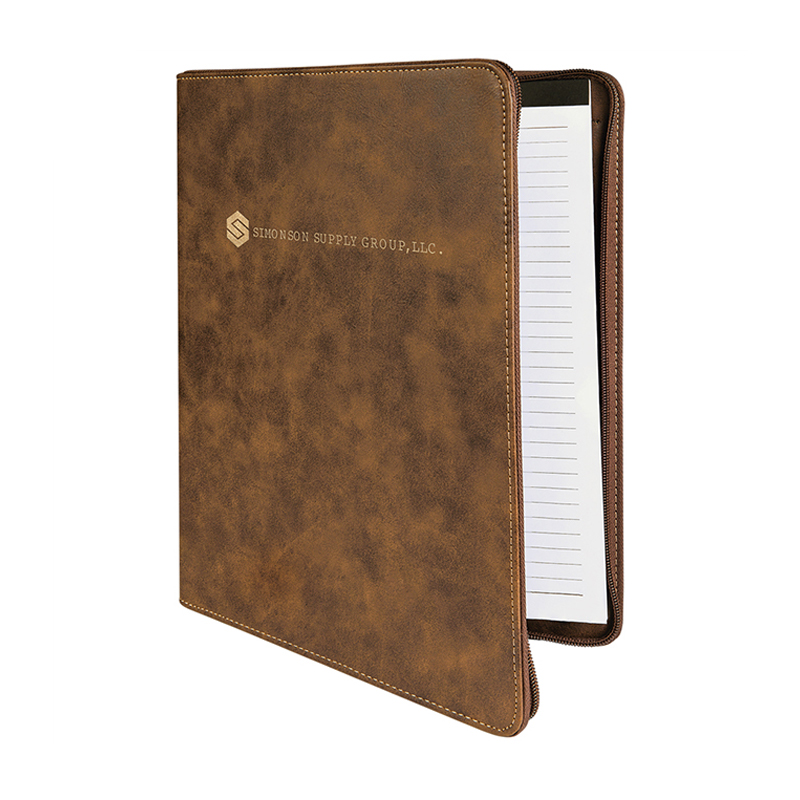 9 1/2' × 12' Leatherette Portfolio med glidelås 9 1/2' × 12' Leatherette Portfolio med glidelås
