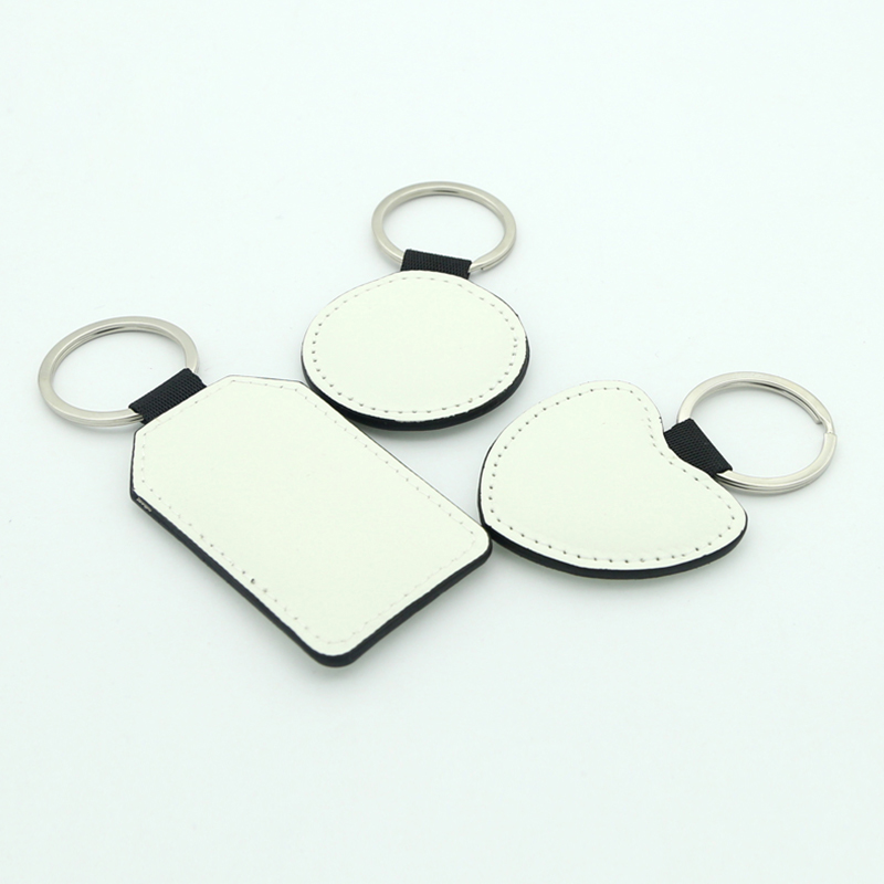 Sublimation Pu Leather Rund Nøkkelring - Dobbeltsidig utskrift