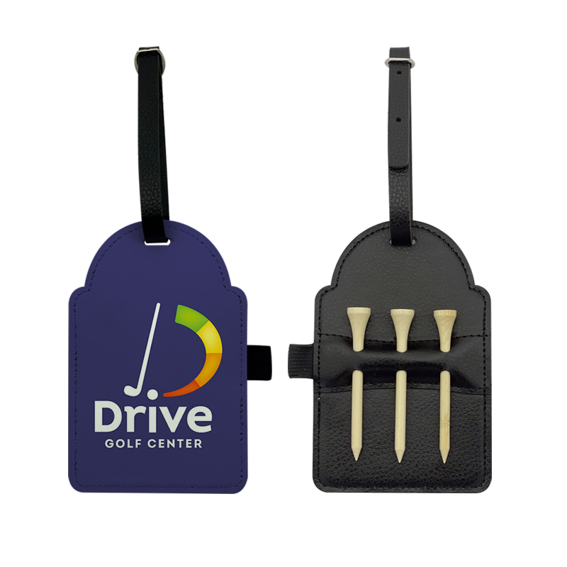 Sublimering Leatherette Golf Bag Tag med 3 tre T-skjorter