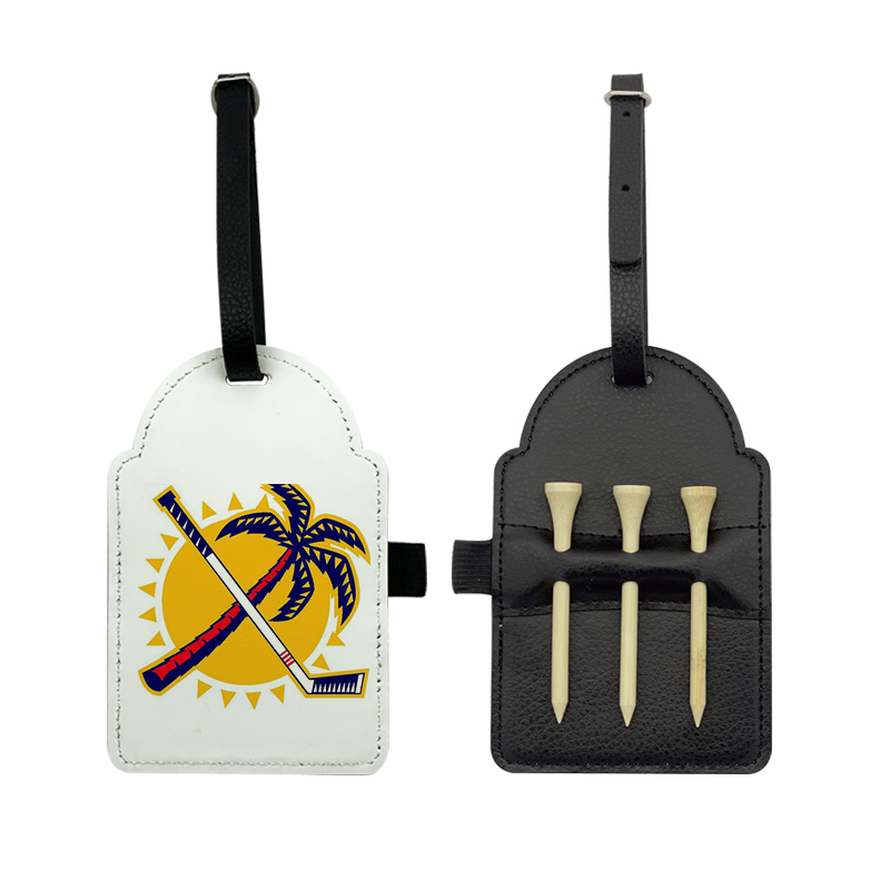 Sublimering Leatherette Golf Bag Tag med 3 tre T-skjorter Sublimering Leatherette Golf Bag Tag med 3 tre T-skjorter