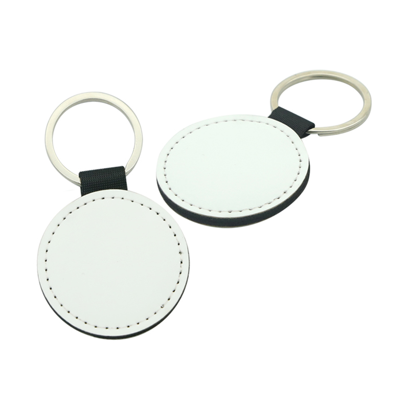 Sublimation Pu Leather Rund Nøkkelring - Dobbeltsidig utskrift