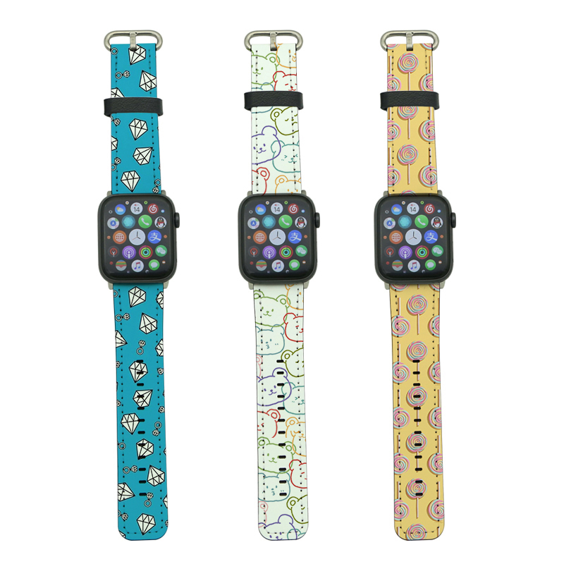 Sublimering PU-skinn Apple Watch-remmer for serie 1/2/3-38 mm