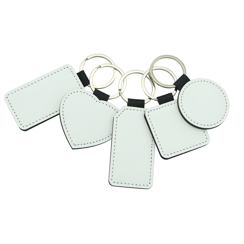 Sublimation Pu Leather Rund Nøkkelring - Dobbeltsidig utskrift