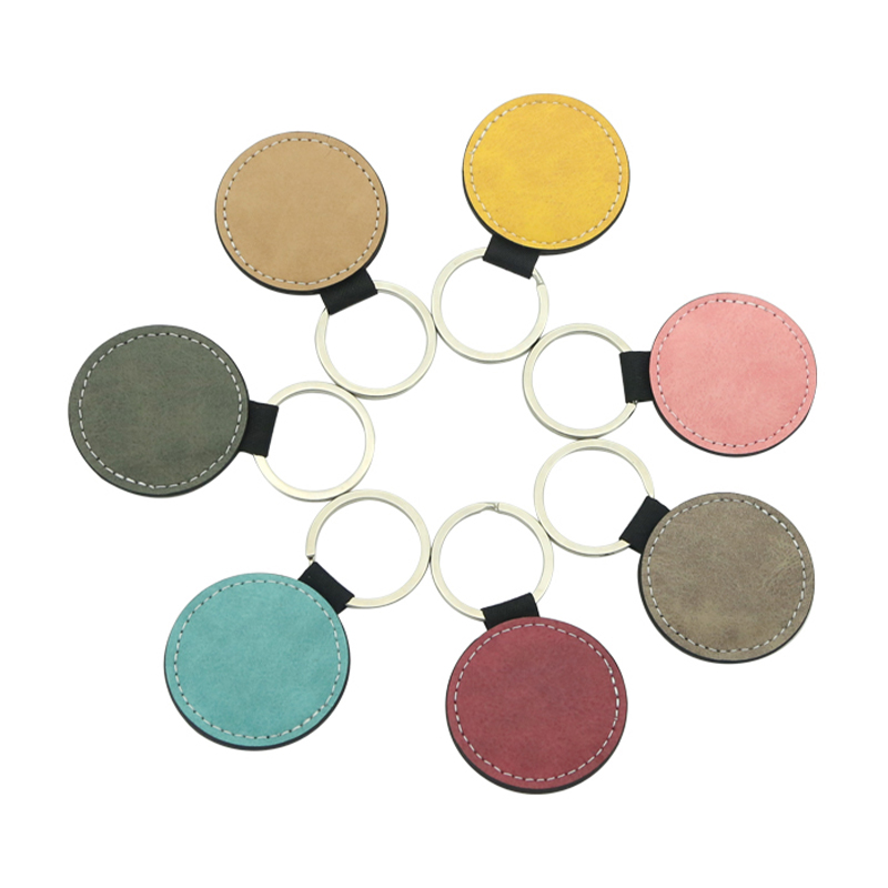 Sublimation Pu Leather Rund Nøkkelring - Dobbeltsidig utskrift