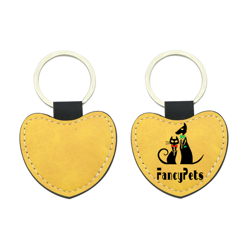 Sublimation PU Leather Heart Nøkkelring - Dobbeltsidig utskrift