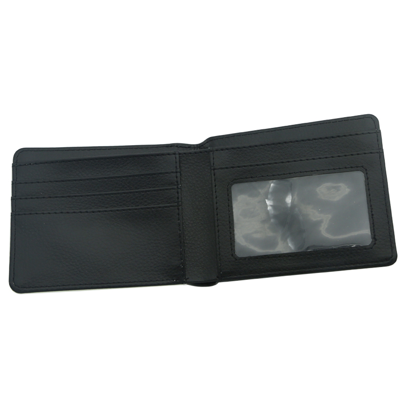 Sublimation Leatherette Bi-Fold lommebok for menn med fotovindu Sublimation Leatherette Bi-Fold lommebok for menn med fotovindu
