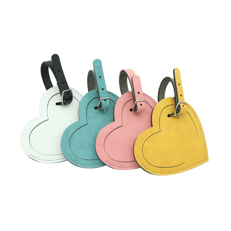 Sublimering Fargerike Dobbel Side PU Lær Bagasjemerke - Hjerte