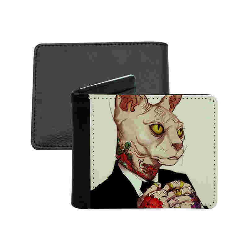 Sublimation Leatherette Bifold-lommebok for menn med myntlomme