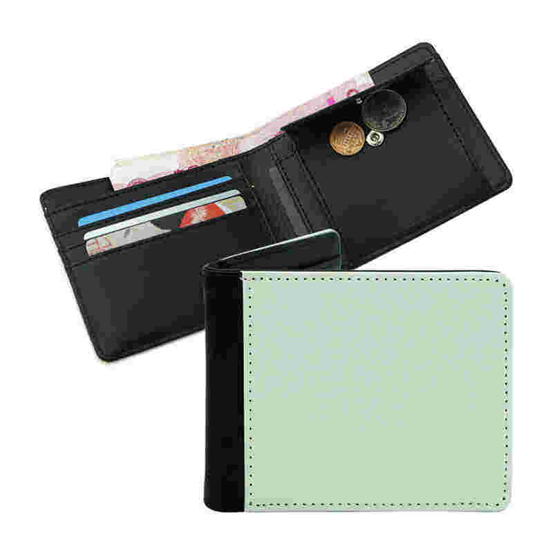 Sublimation Leatherette Bifold-lommebok for menn med myntlomme