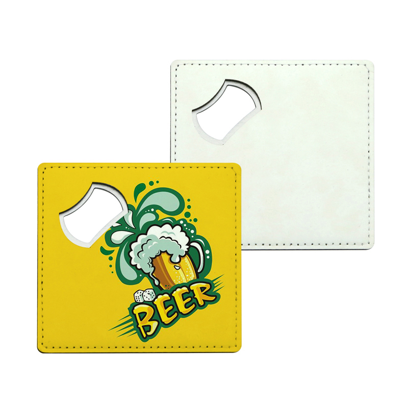 Sublimering Leatherette rustfritt stål flaskeåpner Coaster Sublimering Leatherette rustfritt stål flaskeåpner Coaster