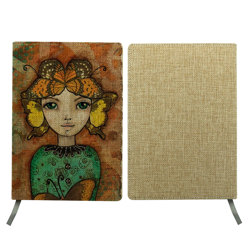 Sublimation Jute Changeable Notebook - A5 størrelse